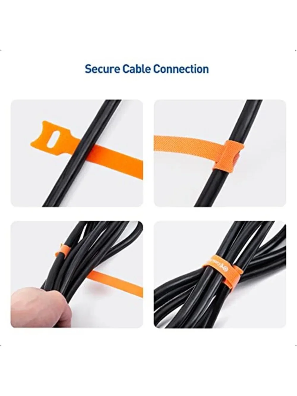 Reusable Cable Ties Hook Loop Cord Organizer Straps 100 Pack Assorted Sizes